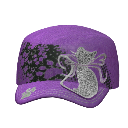 Y2k Purple McBling Cat Cap