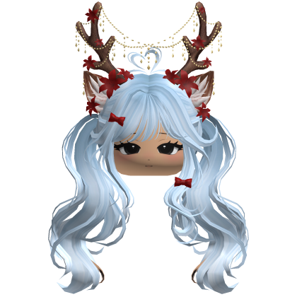 Ethereal Christmas Fairy Fawn Pigtails w/ Antlers