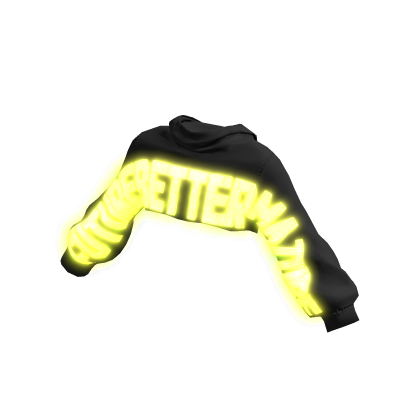 Black Cropped Oversized Hoodie/Yellow Glow[2AM]