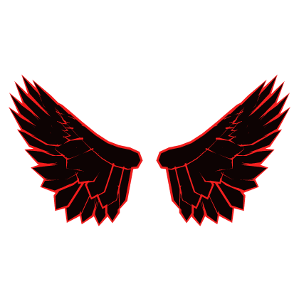 Red Cartoony Outline Wings