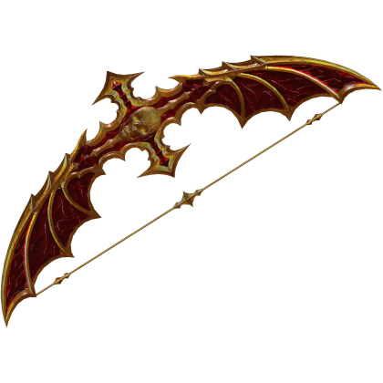 Skullbound Gold and Red Goth Reaper Bow