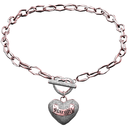 Pink Gold Stargirl Heart Toggle Necklace