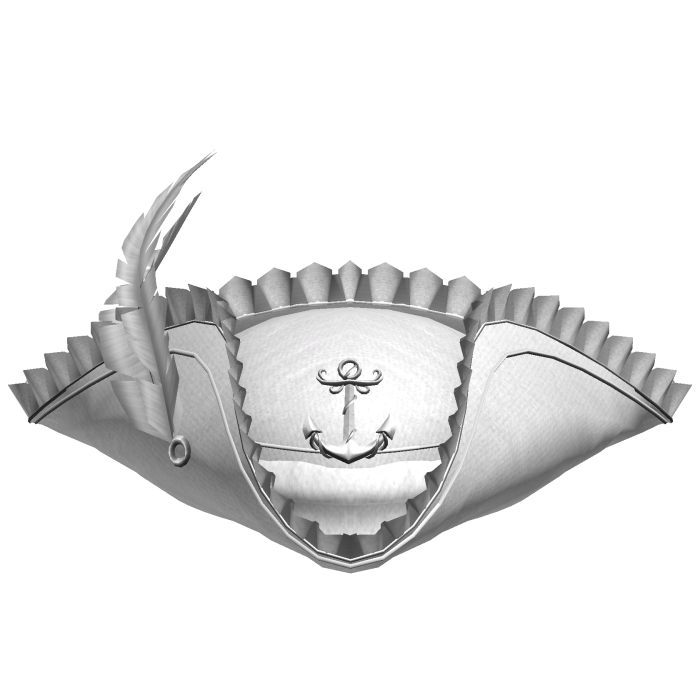 Ruffled Pirate hat with silver details - White