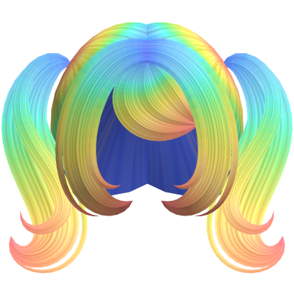 Cute Dolly Curly Pigtails (Rainbow) Roblox item