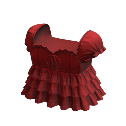 3.0 Red Cute Ruffled Doll Dress Angel Babydoll thumbnail