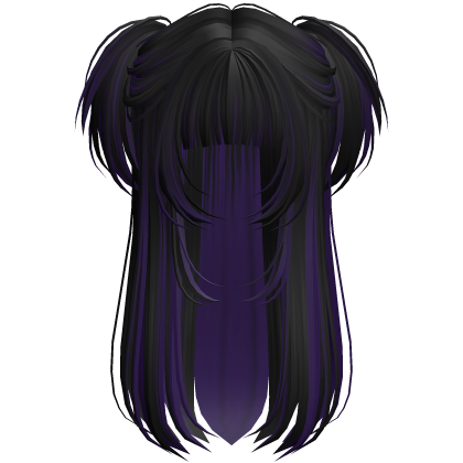 Vamp Long Straight Pigtails Black&Purple Roblox item