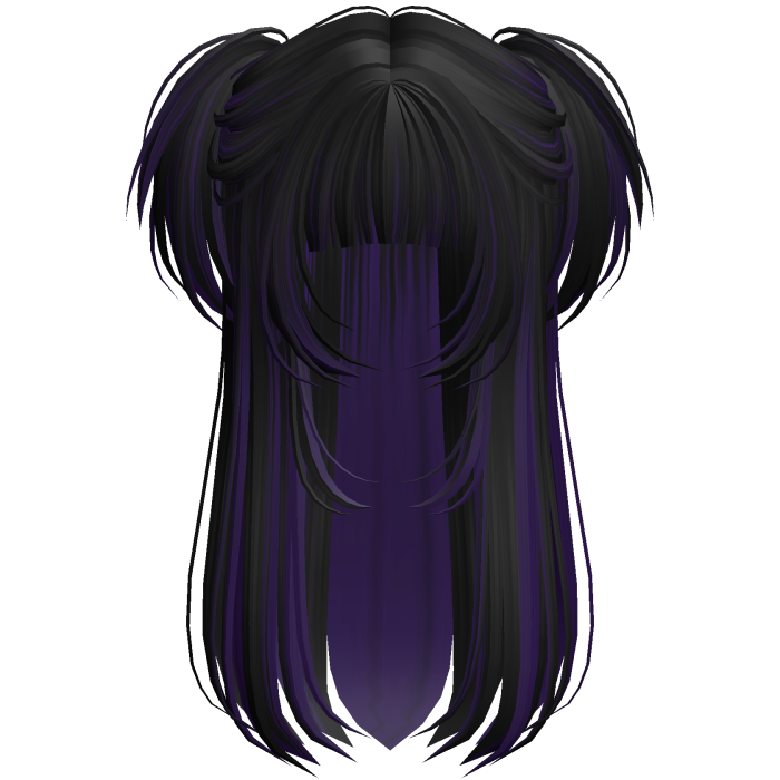 Vamp Long Straight Pigtails Black&Purple