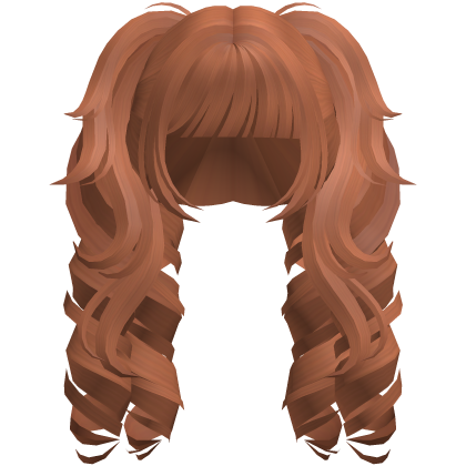 Curly Fluffy Anime Pigtails Ginger Orange Roblox item