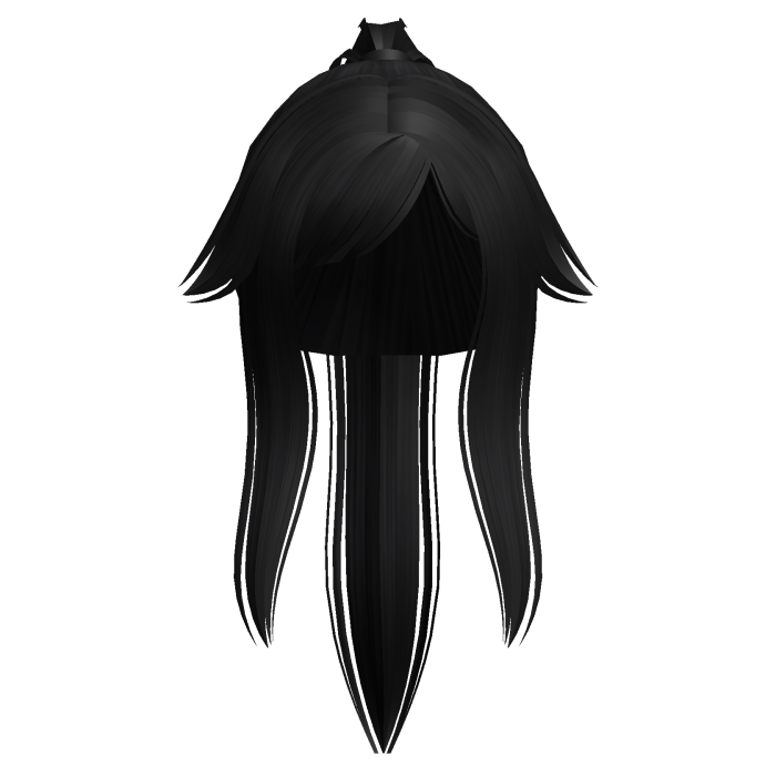long japanese horror ponytail (black)