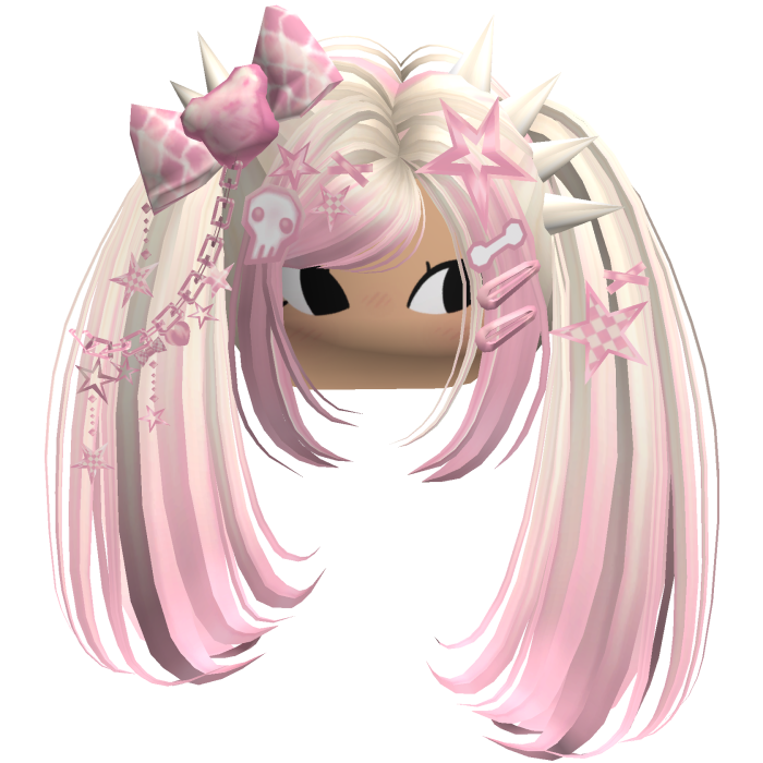 ♡ Scene Spiky Moe Pigtails (Pink Beige)