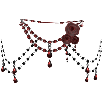 Black Red Body Front Jewelry w Roses 3.0 Roblox item