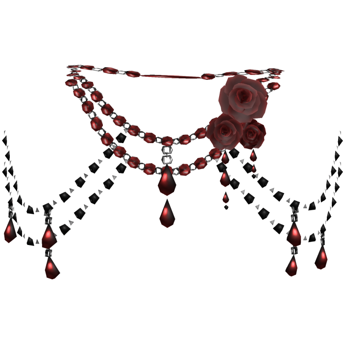 Black Red Body Front Jewelry w Roses 3.0