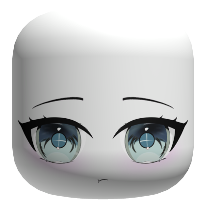 Cute Anime Girl Face w Aqua Eyes - White Roblox item