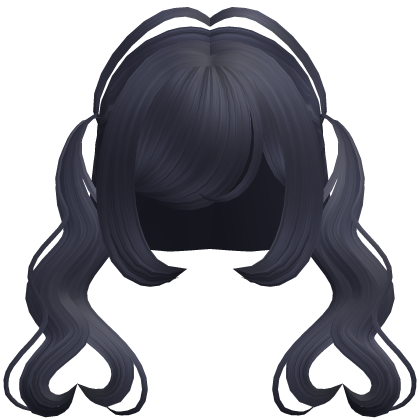 . ‿♡ pretty dark blue heart pigtail hair ⊹ . ୨୧