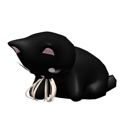 Black cat eating blonde hair on head Roblox item
