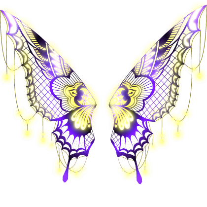 Emissive Gold Purple Butterfly Monarch Wings