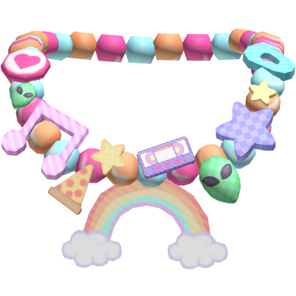 Cute Kawaii Decora Alien Rainbow Necklace 3.0