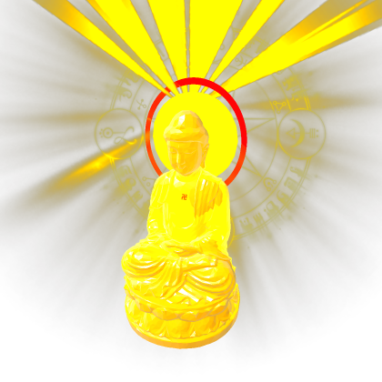 Buddha With light Effects behind head