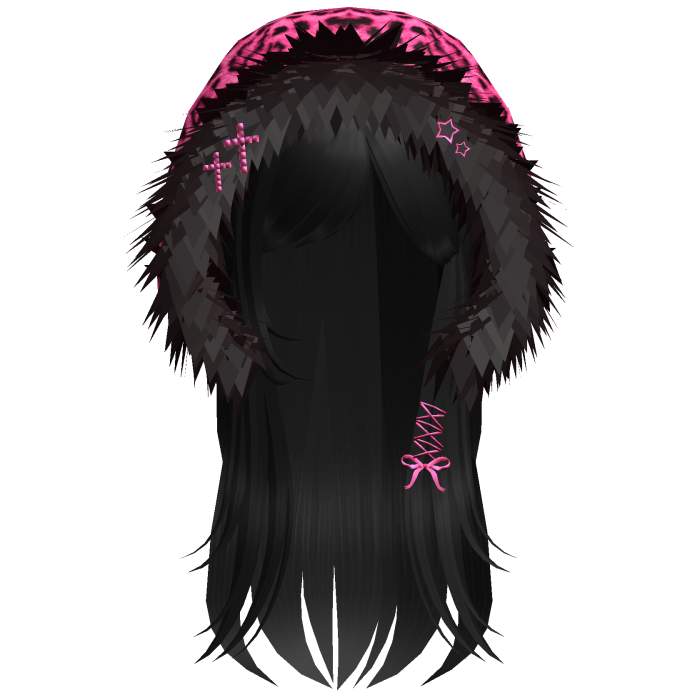 Hot Pink Leopard Hood Girl Black