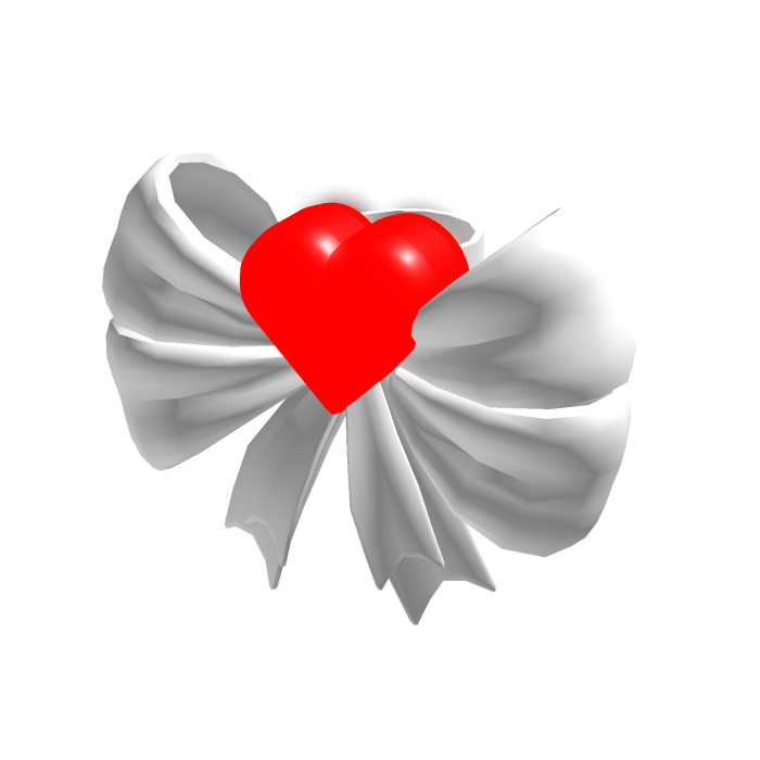 White bow with a emissive red heart (for Korblox)