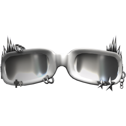white spiky reflective emo y2k glasses
