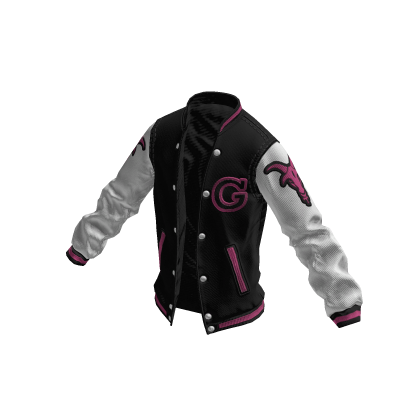 College Jacket | Black White Rosa