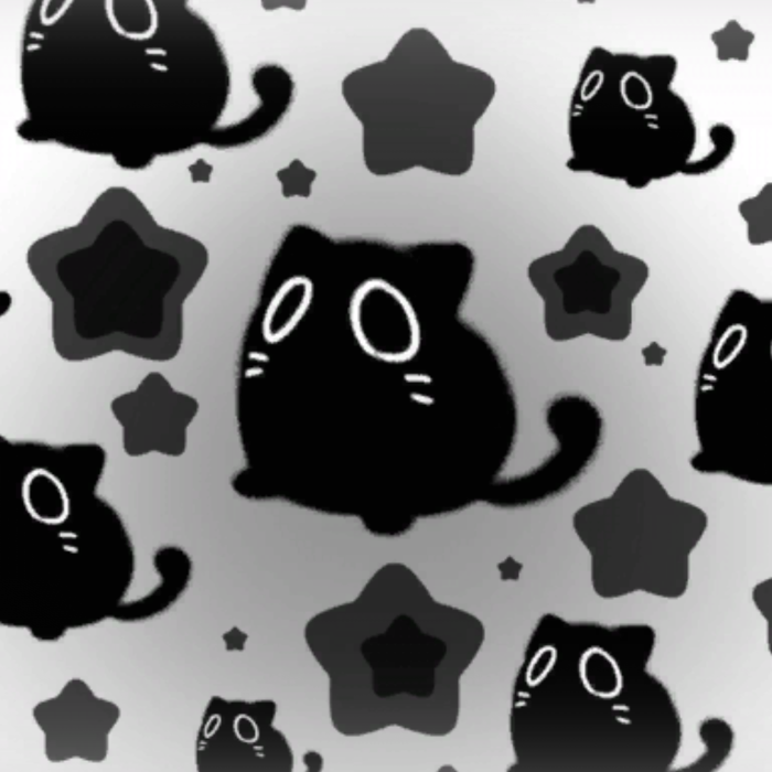 Silly Black Cat Emo Meme Background