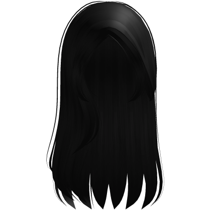 ۶ৎ | long straight loose flowy black hair Roblox item