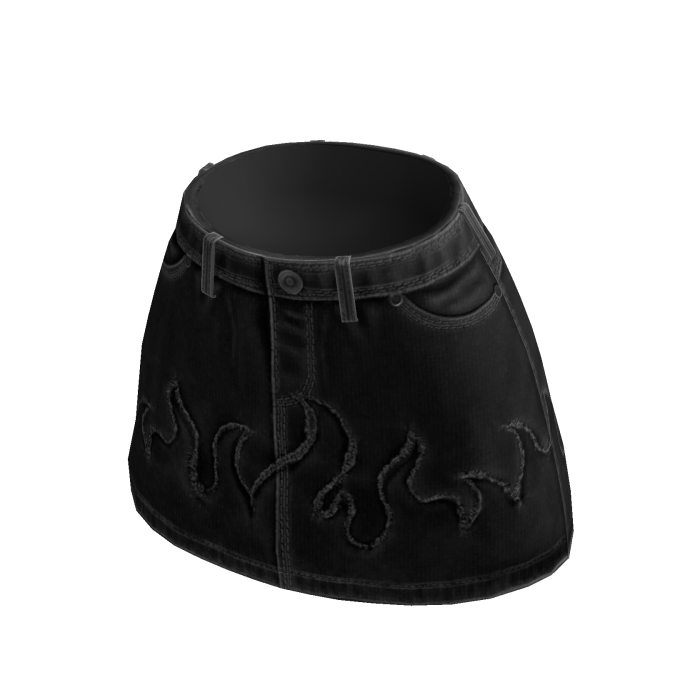 Y2K Flame Stitch Mini Skirt (Black)