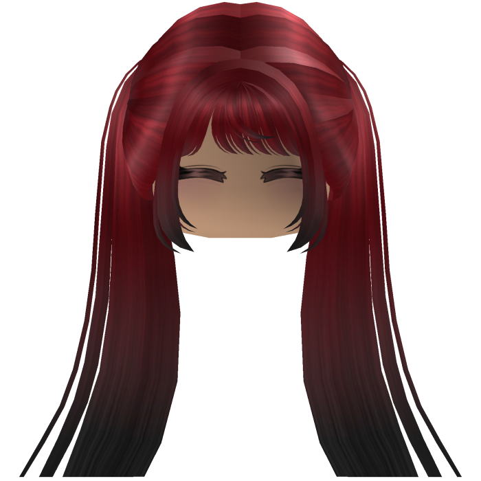 Cute emo y2k hair fluffy (red)