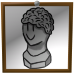 Painting of a Statue of a guy