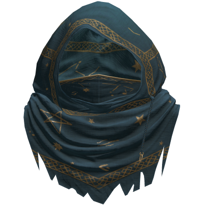 Blue Sorcerer Distressed Rune Hood