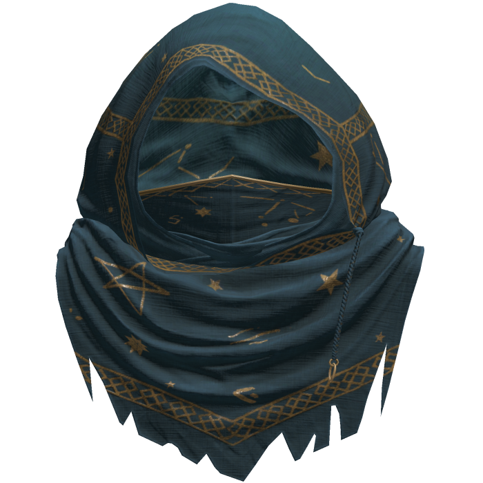 Blue Sorcerer Distressed Rune Hood