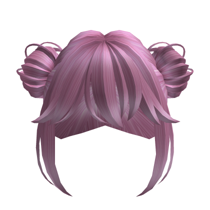 pink high buns y2k hair messy low bangs  Roblox item