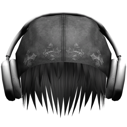 Black Hair w/ Y2K Beanie&Headphone