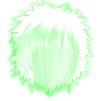 Green Messy Glowing Emo Anime Gothic Boy Hair