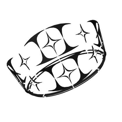 Black White Tilted Floating Crown