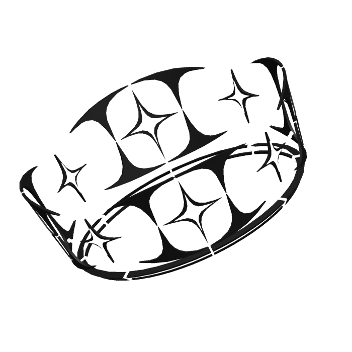 Black White Tilted Floating Crown