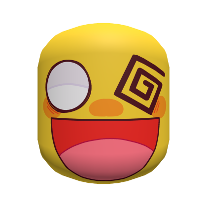 Crazed Smiling Crazy Silly Grin Face [Yellow] Roblox item