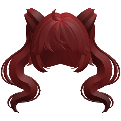 flowy magical girl swirly ponytails red