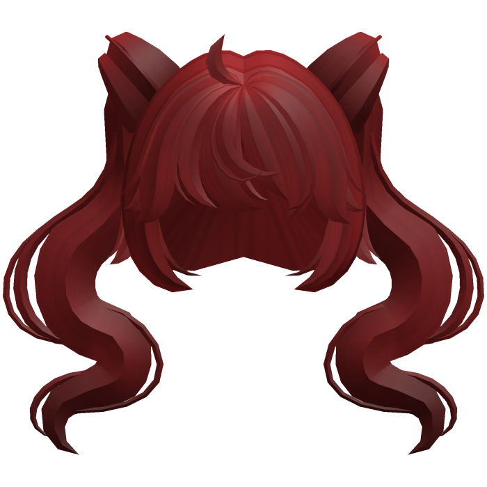 flowy magical girl swirly ponytails red
