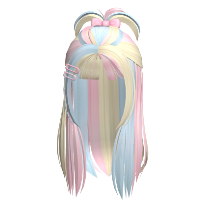 ♡ confetti kawaii straight hair + small ponytail Roblox item