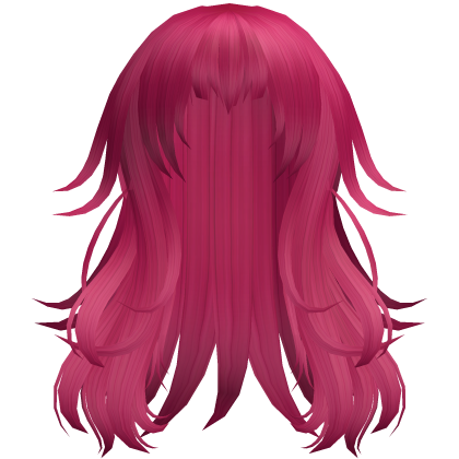 Anime Messy Long Hair w/ Spiky Ends (Hot Pink)