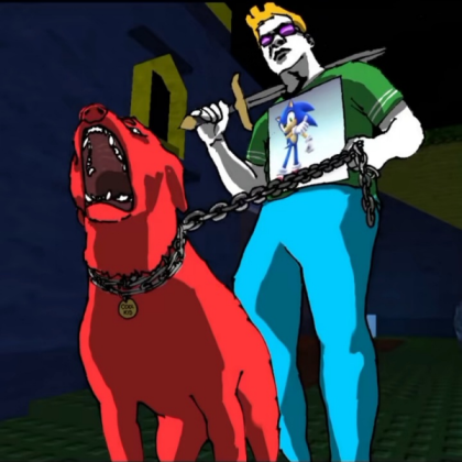 Dog and man Roblox decal