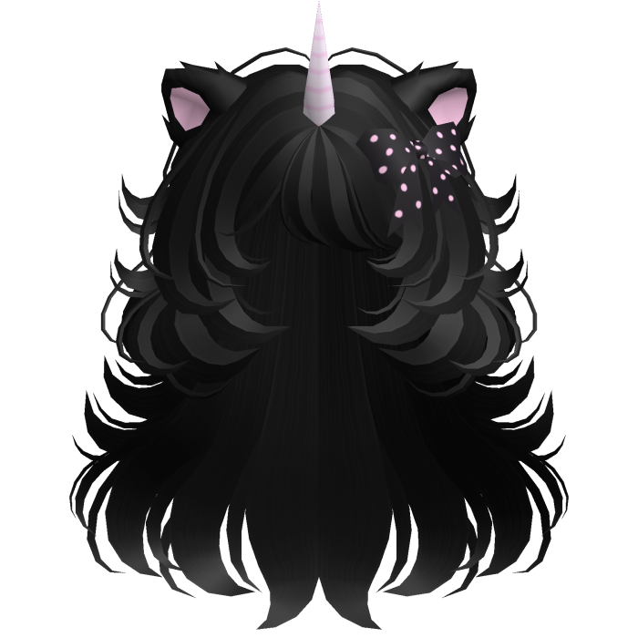 Messy Unicorn Curly Wolfcut in Black