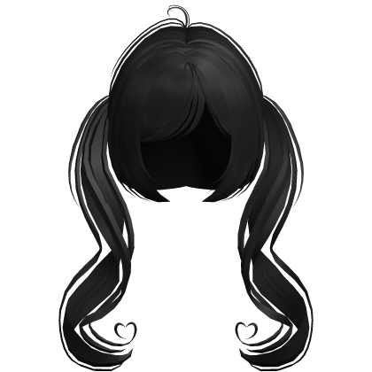 ♡ cute dolly princess heart curls in black
