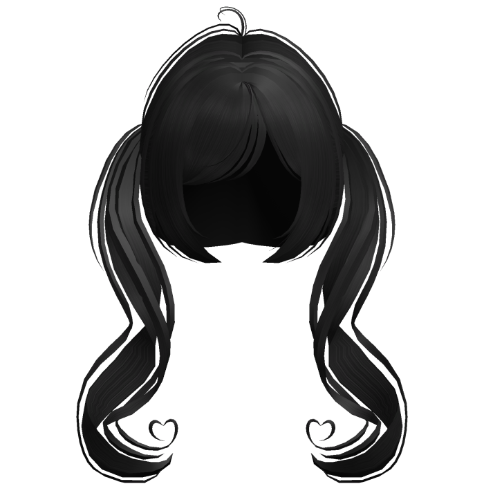 ♡ cute dolly princess heart curls in black