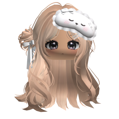 🍀Half Bun w Sleep Mask(Blonde&Apricot)