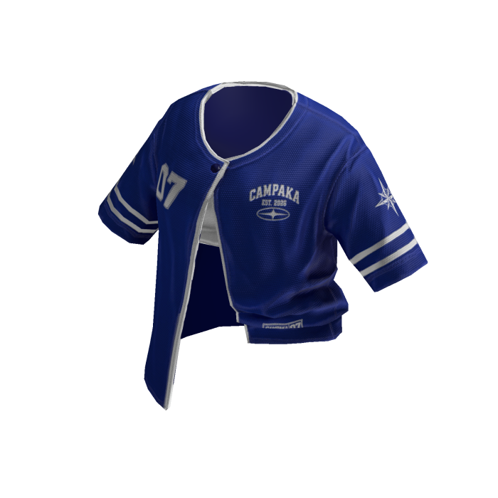 Y2K Cropped BaseBall Jersey - RoyalBlue