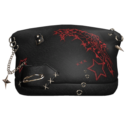 Black&Red Stitched Chained Punk Beanie Roblox item